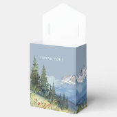 Stofbloem Elegante Waterverf Berg Bruiloft Bedankdoosjes (Geopend)