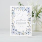 Stofbloem Elegante Wilde Bloem Bruiloft Bedankkaart (Staand voorkant)