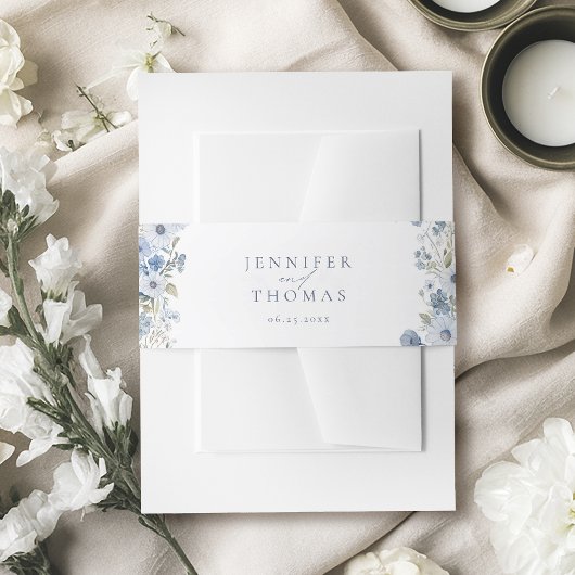 Stofbloem Elegante Wilde Bloem Bruiloft Uitnodigingen Wikkel