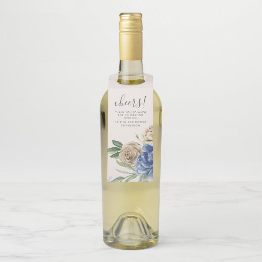 Stofbloem en Ivoor Bloemen Waterverf Flessenhanger (Op fles)