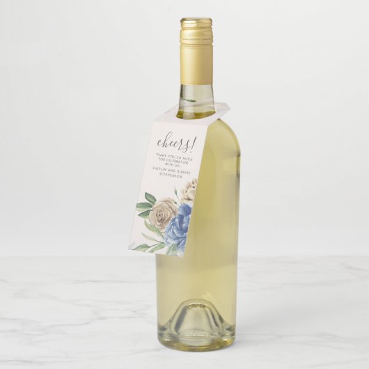 Stofbloem en Ivoor Bloemen Waterverf Flessenhanger (Schuin)