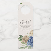 Stofbloem en Ivoor Kleuren Waterverf Flessenhanger (Voorkant)