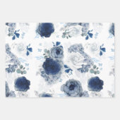 Stofbloem en marineblauwe bloemen Elegante botanis Inpakpapier Vel (Voorkant 3)