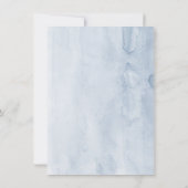 Stofbloem en marineblauwe bloemige Save the Date-f Aankondiging (Achterkant)