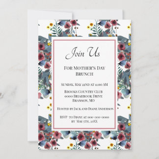 Stofbloem en Roos Bloemen Moederdag Brunch Kaart