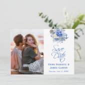 Stofbloem Foto Bewaar de Datum Save The Date (Staand voorkant)