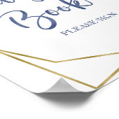 Stofbloem Goud Aquarel Bloem Gastboek Bord Poster (Hoek)