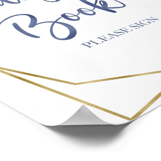 Stofbloem Goud Aquarel Bloem Gastboek Bord Poster (Hoek)