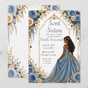 Stofbloem Goud Bloemstuk Sweet Sixteen Feest Kaart