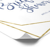 Stofbloem Gouden Bruidsdouche Welcome Poster (Hoek)