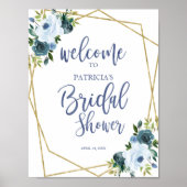 Stofbloem Gouden Bruidsdouche Welcome Poster (Voorkant)