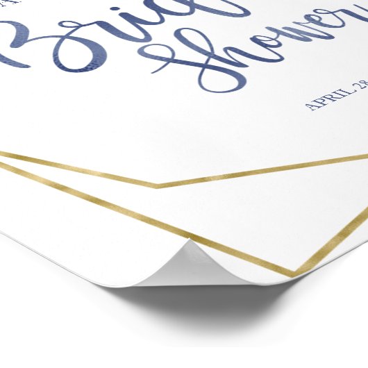 Stofbloem Gouden Bruiloftsontvangst Poster (Hoek)