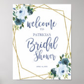 Stofbloem Gouden Bruiloftsontvangst Poster (Voorkant)