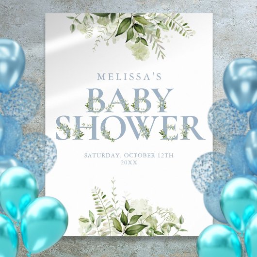 Stofbloem Groen Baby Shower Bord Poster