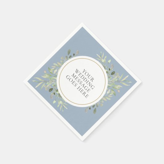 Stofbloem Groen Blad Bruiloftservetten Servet (Hoek)