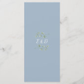Stofbloem Groen Monogram Huwelijksdiner Menu (Achterkant)