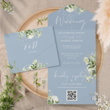 Stofbloem Groen QR Code Monogram Huwelijk