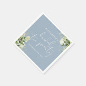 Stofbloem groene script bruids theepartij servet (Hoek)