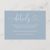 Stofbloem Hart Script Trouwdetails Informatiekaartje (Voorkant)