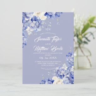 Stofbloem Hortensia All In One Trouwkaart Kaart