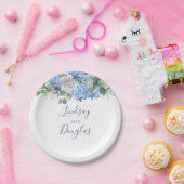 Stofbloem Hortensia Bruiloft Papieren Bordje (Feest)