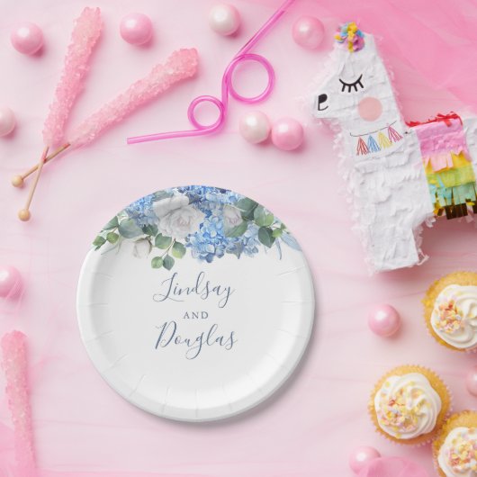 Stofbloem Hydrangea Trouwboeket Papieren Bordje (Feest)