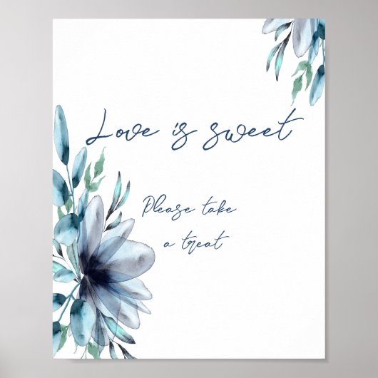 Stofbloem liefde is zoete bruiloftsdouche poster (Voorkant)
