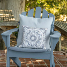 Stofbloem Mandala in Stofblauw