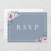 Stofbloem Mauve Bloemstuk RSVP Liedkeuze Uitnodiging Briefkaart (Voorkant / Achterkant)