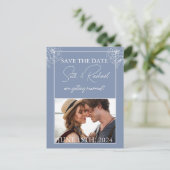 Stofbloem met witte bloemendesign briefkaart (Staand voorkant)