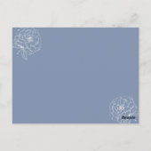 Stofbloem met witte bloemendesign briefkaart (Achterkant)