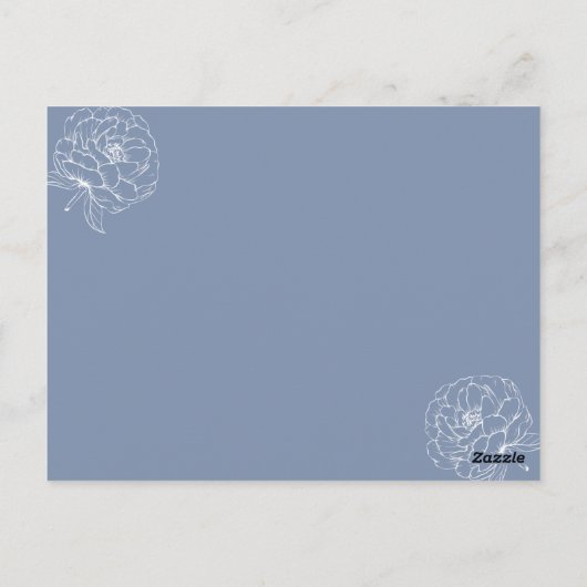 Stofbloem met witte bloemendesign briefkaart (Achterkant)