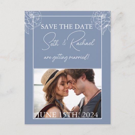 Stofbloem met witte bloemendesign briefkaart (Voorkant)