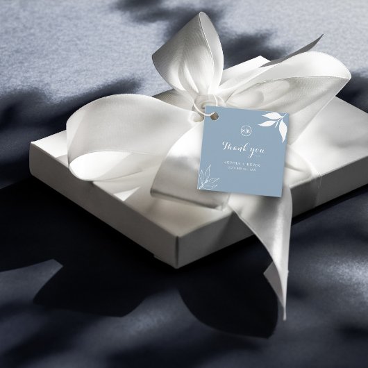 Stofbloem Minima Tak Bladeren Initiaal Bedankt Bedankjes Labels