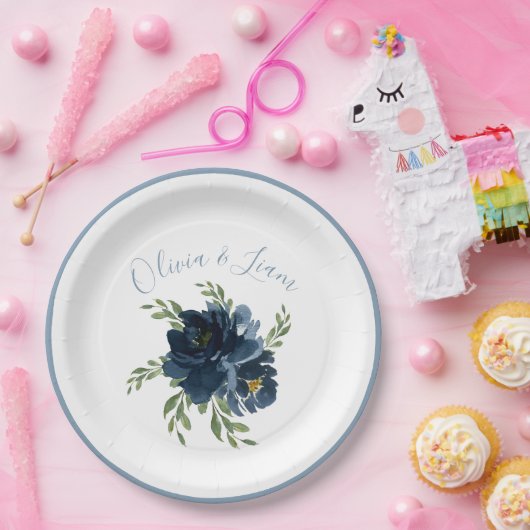 Stofbloem Moderne Script Elegante Naam Papieren Bordje (Feest)