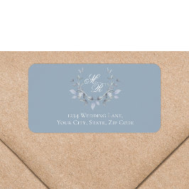 Stofbloem Monogram Huwelijk Retouradres Etiket