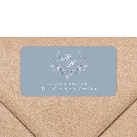 Stofbloem Monogram Huwelijk Retouradres Etiket