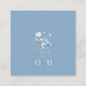 Stofbloem Monogram QR Code RSVP Informatiekaartje (Achterkant)