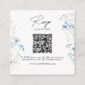 Stofbloem Monogram QR Code RSVP Informatiekaartje (Voorkant)