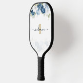 Stofbloem Monogram Schrift Groene Tinten Pickleball Paddle (Links)