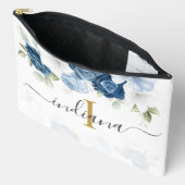 Stofbloem Monogram Schrift Waterverf Blauw Etui (Open)