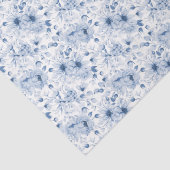 Stofbloem Papier in Stofblauw (Detail)