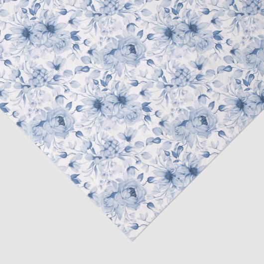 Stofbloem Papier in Stofblauw (Detail)