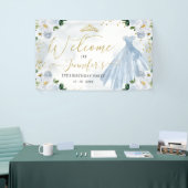 Stofbloem Quinceanera Welkom  Spandoek (Beurs)