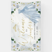 Stofbloem Quinceanera Welkom  Spandoek (Verticaal)