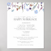 Stofbloem Recept voor een Gelukkig Huwelijk Poster (Voorkant)