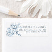 Stofbloem Retouradres Elegant Schrift Etiket (Insitu)