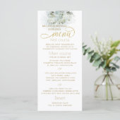 Stofbloem romantische bloemengoud calligrafie menu (Staand voorkant)