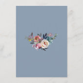 Stofbloem Roze Bloemen Gouden Trouwdetails Informatiekaartje (Achterkant)