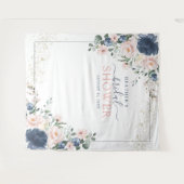 Stofbloem Roze Bloemige Fotocabine voor Bruidsmeis Wandkleed (Voorkant (horizontaal))